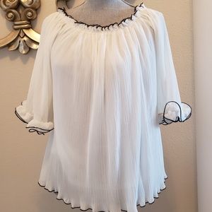 White with black trim top